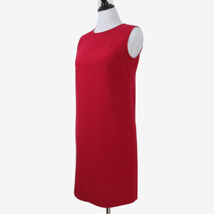 J Jill Size Petite 4 Stretch Crepe Shift Dress Knee Length Red
